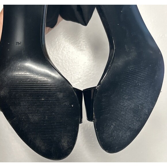 Marc Fisher Smores Black Patent Leather Stiletto Heels size 8M Bridesmaid Ankle - Picture 6 of 9
